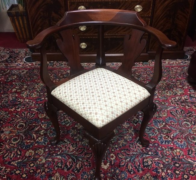 Vintage Corner Chair, Mahogany Corner Chair, Statesville Furniture