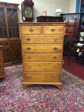 Vintage Tall Chest of Drawers, Hitchcock Furniture, Maple Chest