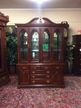Vintage China Cabinet, Stanley Furniture, Cherry Display Cabinet