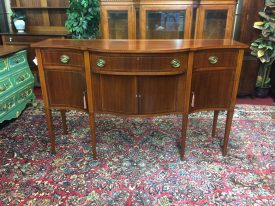 Vintage Federal Style Sideboard, Mahogany Buffet, Inlaid Credenza