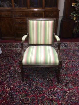 Vintage Arm Chair, Striped Arm Chair, Accent Chair
