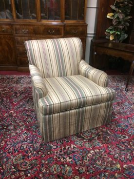 Vintage Chair, Swivel Chair, Hickory Chair Furniture, Striped Chair