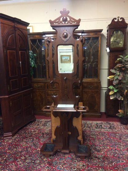 Antique Hall Tree, Victorian Eastlake Antique Pier Hall Mirror - Image 5