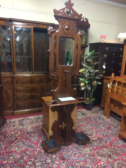 Antique Hall Tree, Victorian Eastlake Antique Pier Hall Mirror - Image 6