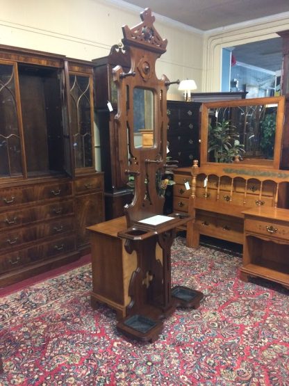 Antique Hall Tree, Victorian Eastlake Antique Pier Hall Mirror - Image 11