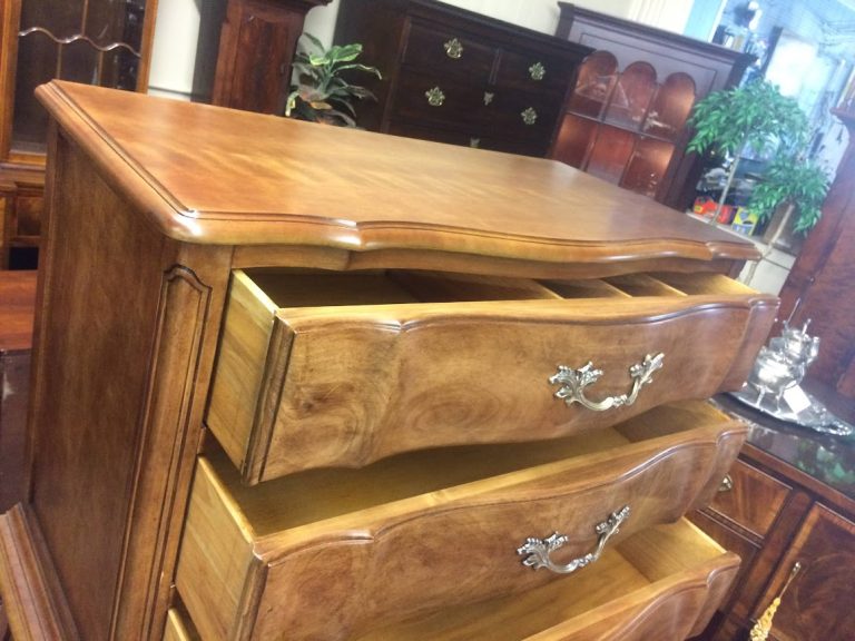 Vintage Tall Chest of Drawers, French Provincial Furniture, White Furniture Company - Image 5