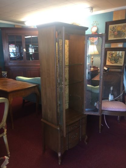 Vintage French Style Cabinet, French Provincial Curio - Image 6