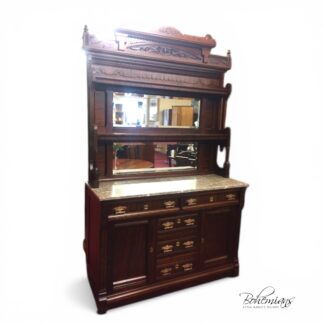 Antique Victorian Sideboard Buffet, Antique Buffet, Marble Top Buffet
