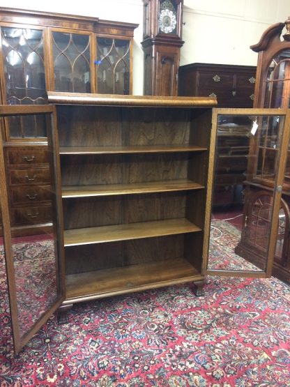 Antique Bookcase, Oak Bookcase, Victorian Antique Oak Office Library or Office Bookcase - Image 10