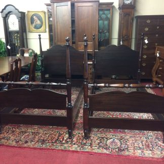 Vintage Twin Beds, Pair of Vintage Twin Beds, Mahogany Twin Beds