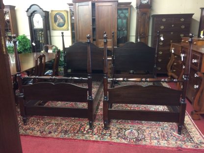 Vintage Twin Beds, Pair of Vintage Twin Beds, Mahogany Twin Beds