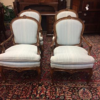 Vintage French Country Chairs, Bernhardt Furniture, Set of Four Chairs