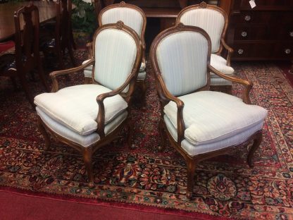 Vintage French Country Chairs, Bernhardt Furniture, Set of Four Chairs