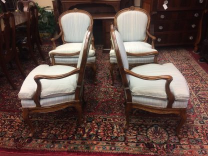 Vintage French Country Chairs, Bernhardt Furniture, Set of Four Chairs