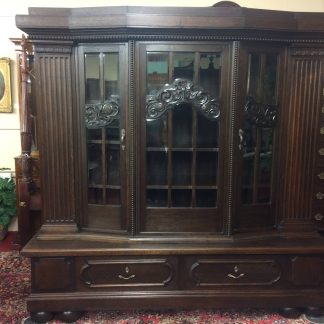 Monumental Antique Bookcase, Oak Bookcase Cabinet, Large Bookcase