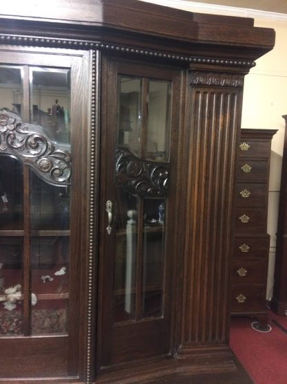 Monumental Antique Bookcase, Oak Bookcase Cabinet, Large Bookcase