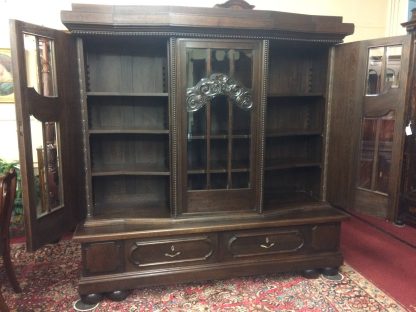 Monumental Antique Bookcase, Oak Bookcase Cabinet, Large Bookcase - Image 8
