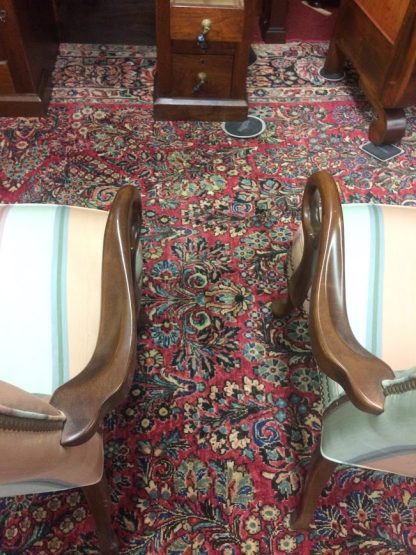 Vintage Lolling Chairs, Accent Chairs, Striped Arm Chairs, Gooseneck Arm Chairs - Image 3