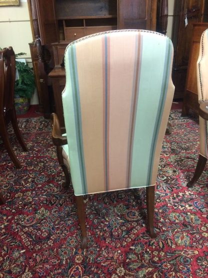 Vintage Lolling Chairs, Accent Chairs, Striped Arm Chairs, Gooseneck Arm Chairs - Image 6