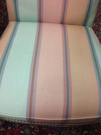 Vintage Lolling Chairs, Accent Chairs, Striped Arm Chairs, Gooseneck Arm Chairs - Image 5