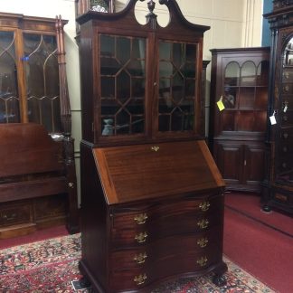 Vintage Mahogany Secretary Desk, Governor Winthrop Desk, Two Piece Secretary Desk