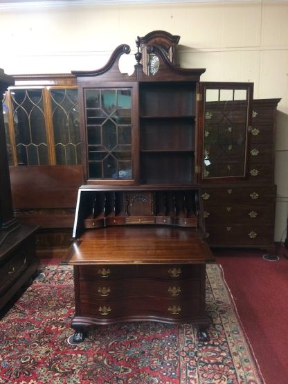 Vintage Mahogany Secretary Desk, Governor Winthrop Desk, Two Piece Secretary Desk