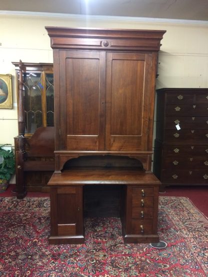 Antique Bankers Desk, Victorian Secretary Desk, Large Secretary Desk with Storage