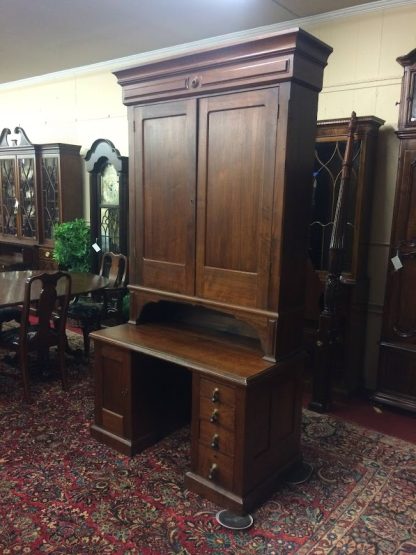 Antique Bankers Desk, Victorian Secretary Desk, Large Secretary Desk with Storage - Image 10