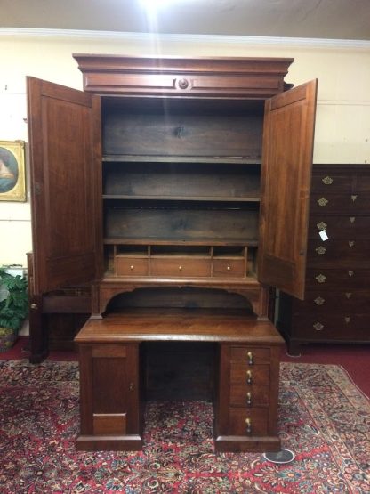 Antique Bankers Desk, Victorian Secretary Desk, Large Secretary Desk with Storage