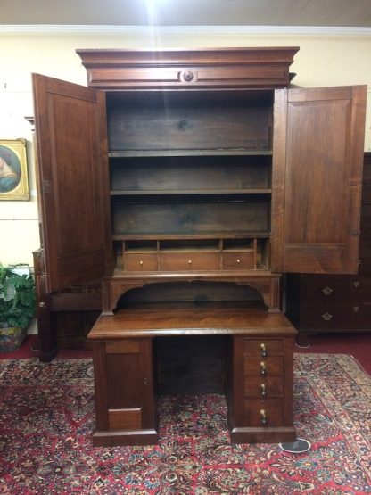 Antique Bankers Desk, Victorian Secretary Desk, Large Secretary Desk with Storage - Image 8