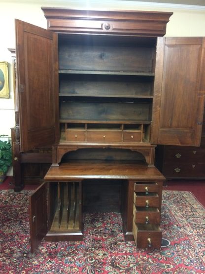 Antique Bankers Desk, Victorian Secretary Desk, Large Secretary Desk with Storage - Image 7