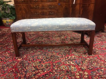Vintage Mahogany Bench, Chippendale Style Bench, End of Bed Bench