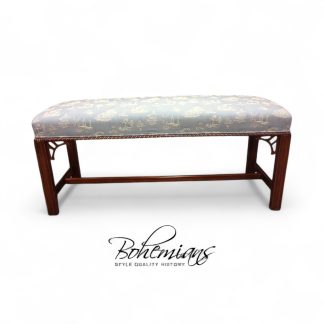Vintage Mahogany Bench, Chippendale Style Bench, End of Bed Bench