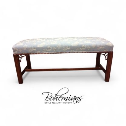 Vintage Mahogany Bench, Chippendale Style Bench, End of Bed Bench