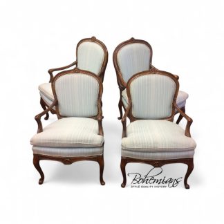 Vintage French Country Chairs, Bernhardt Furniture, Set of Four Chairs
