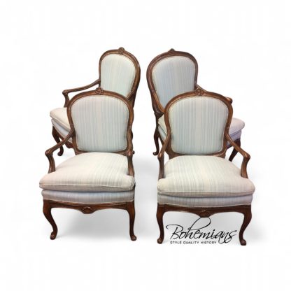 Vintage French Country Chairs, Bernhardt Furniture, Set of Four Chairs