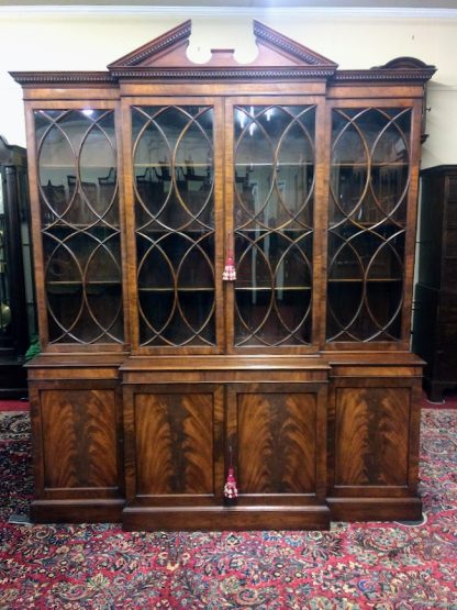 Vintage Mahogany Breakfront, China Cabinet, Federal Style Cabinet