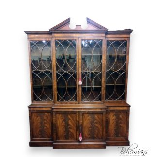 Vintage Mahogany Breakfront, China Cabinet, Federal Style Cabinet
