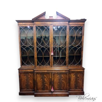 Vintage Mahogany Breakfront, China Cabinet, Federal Style Cabinet