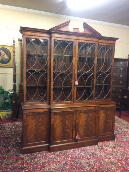 Vintage Mahogany Breakfront, China Cabinet, Federal Style Cabinet