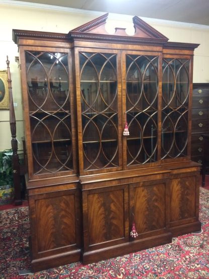 Vintage Mahogany Breakfront, China Cabinet, Federal Style Cabinet