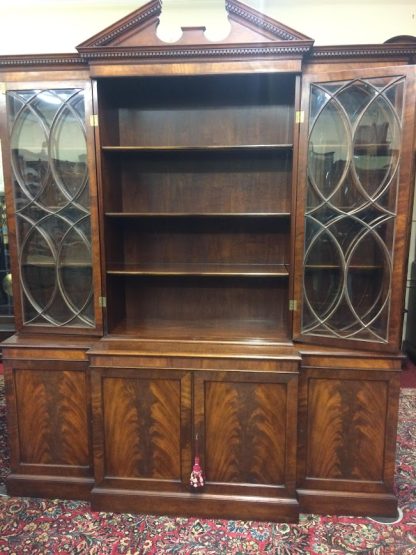 Vintage Mahogany Breakfront, China Cabinet, Federal Style Cabinet - Image 11