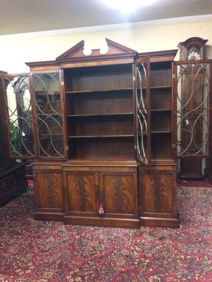Vintage Mahogany Breakfront, China Cabinet, Federal Style Cabinet