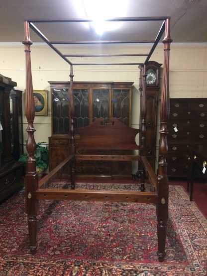 Antique Poster Bed, Early Mahogany Bed, Rope Bed Antique - Image 9