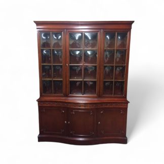 Antique Mahogany China Cabinet, Bubble Glass China Cabinet, Federal Revival China Cabinet