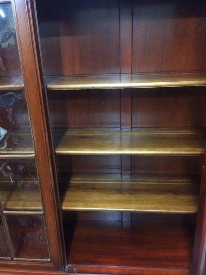 Antique Mahogany China Cabinet, Bubble Glass China Cabinet, Federal Revival China Cabinet - Image 7