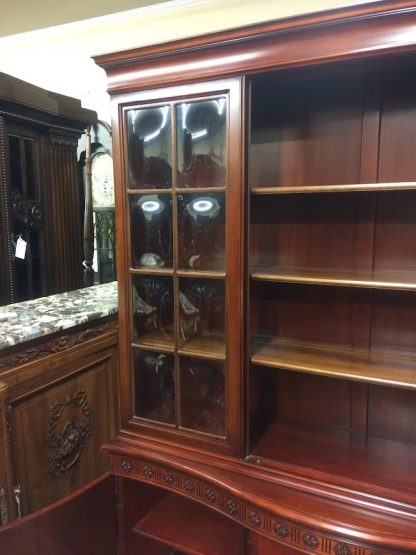 Antique Mahogany China Cabinet, Bubble Glass China Cabinet, Federal Revival China Cabinet - Image 6