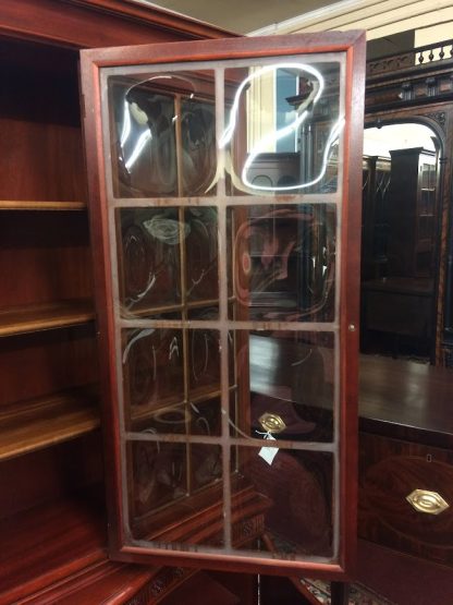 Antique Mahogany China Cabinet, Bubble Glass China Cabinet, Federal Revival China Cabinet - Image 5