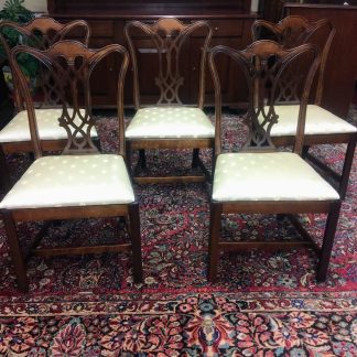 Chippendale Chairs, Mahogany Dining Chairs, Vintage Dining Chairs Set of Five