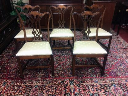 Chippendale Chairs, Mahogany Dining Chairs, Vintage Dining Chairs Set of Five